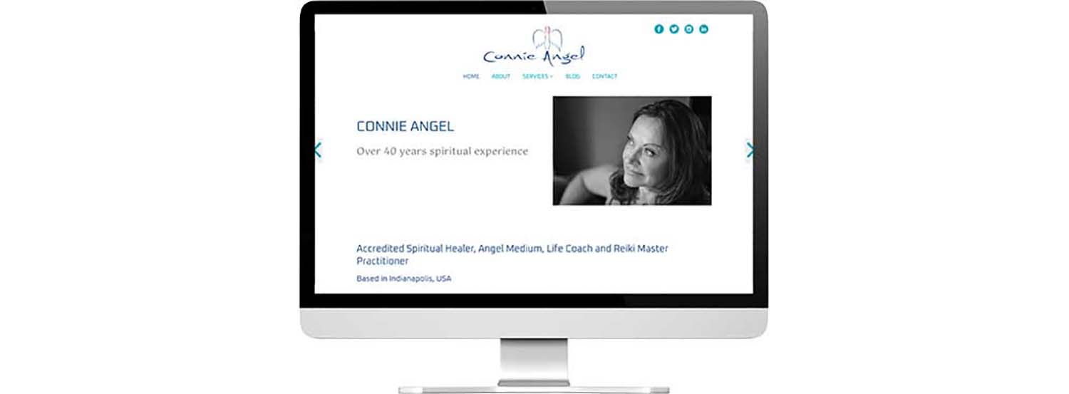 Connie Angel website on desktop device
