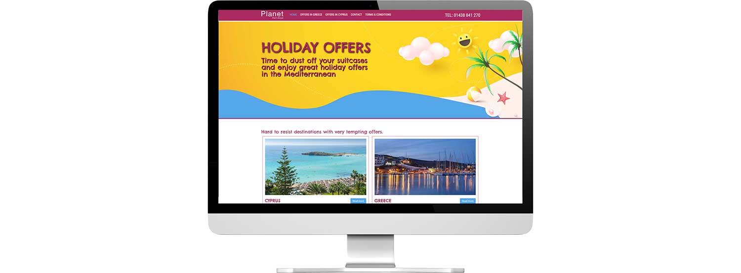 Website design and development showing desktop view