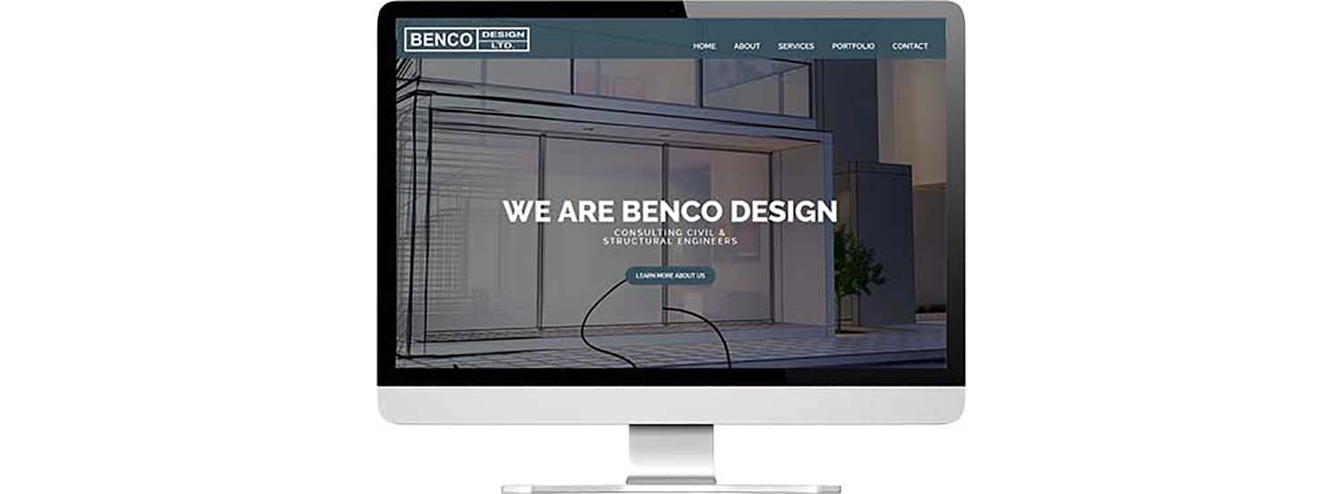 Website design on desktop computer