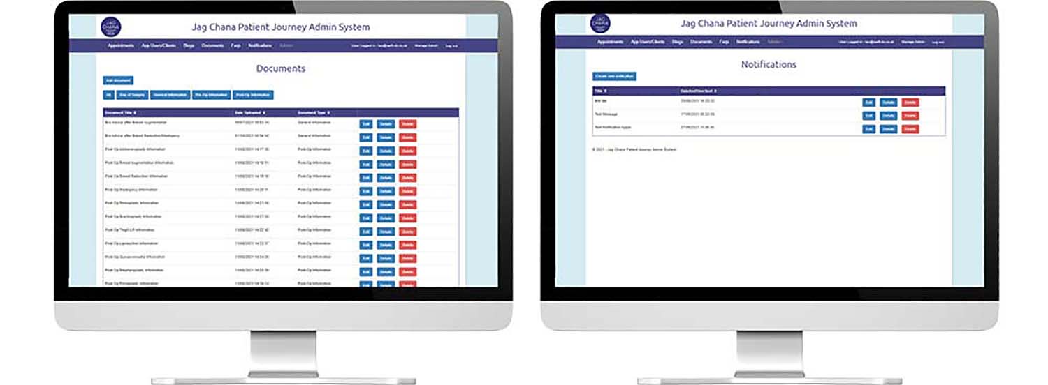 Jag Chana App Admin Screens