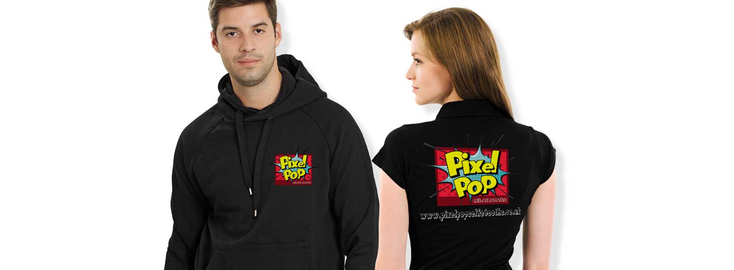 Pixel Pop branded clothing