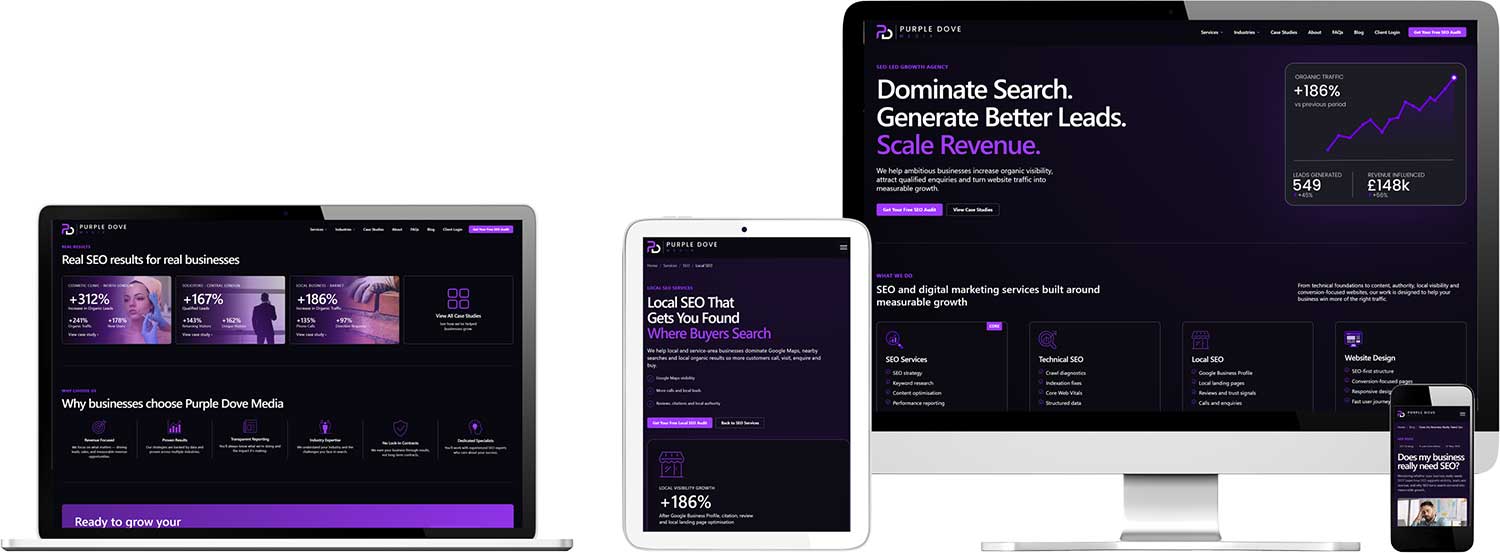 Website design and development showing all devices