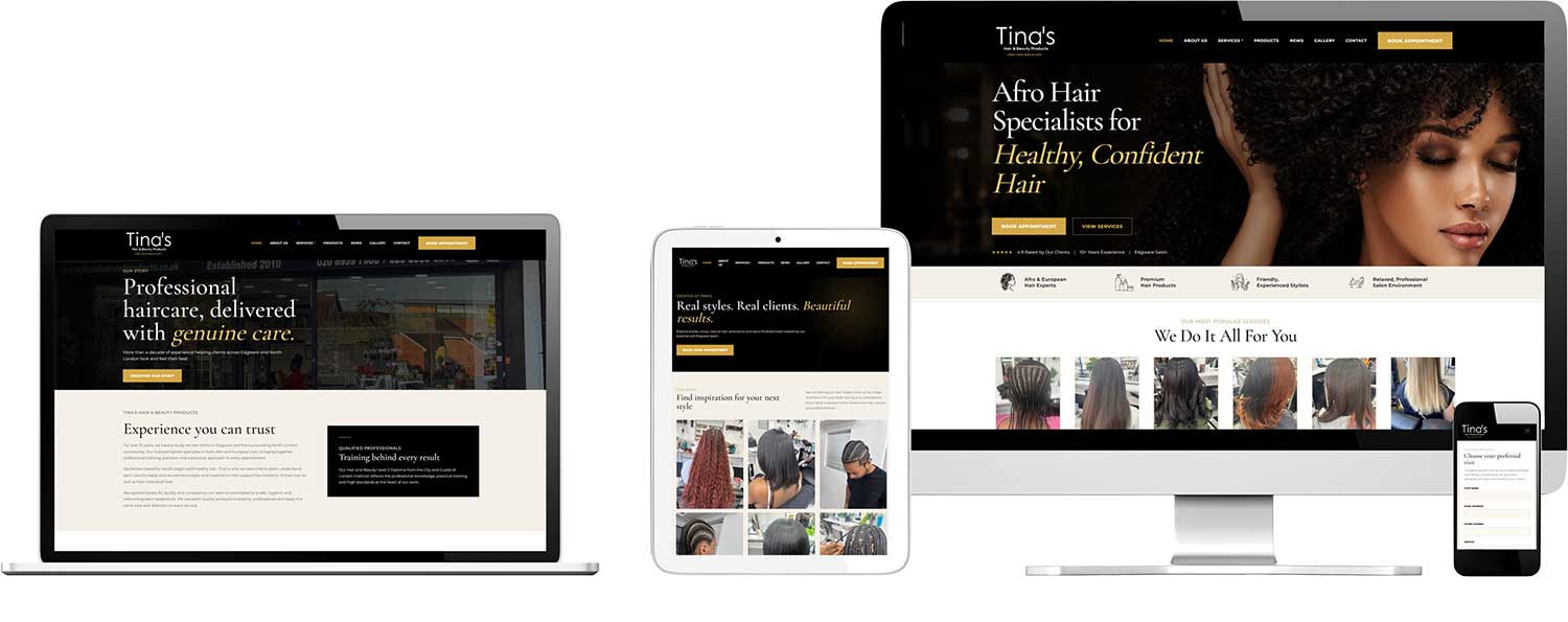 Website design and development showing all devices