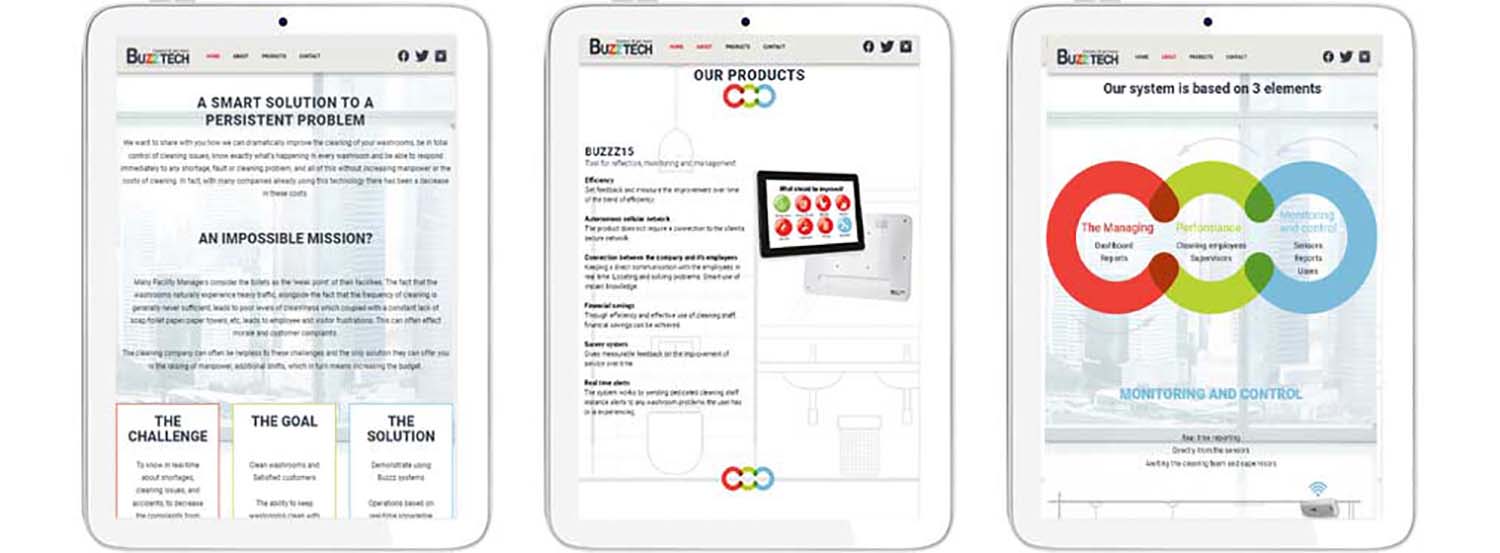 Website design on tablets