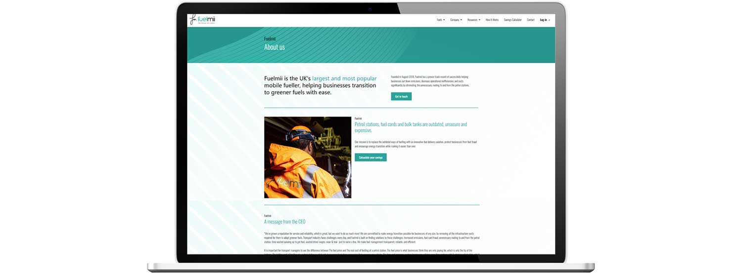 Website design and development showing laptop view