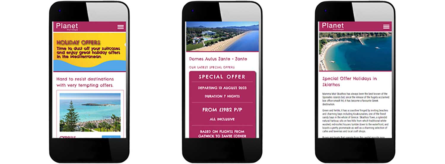 Website design and development showing smartphone view