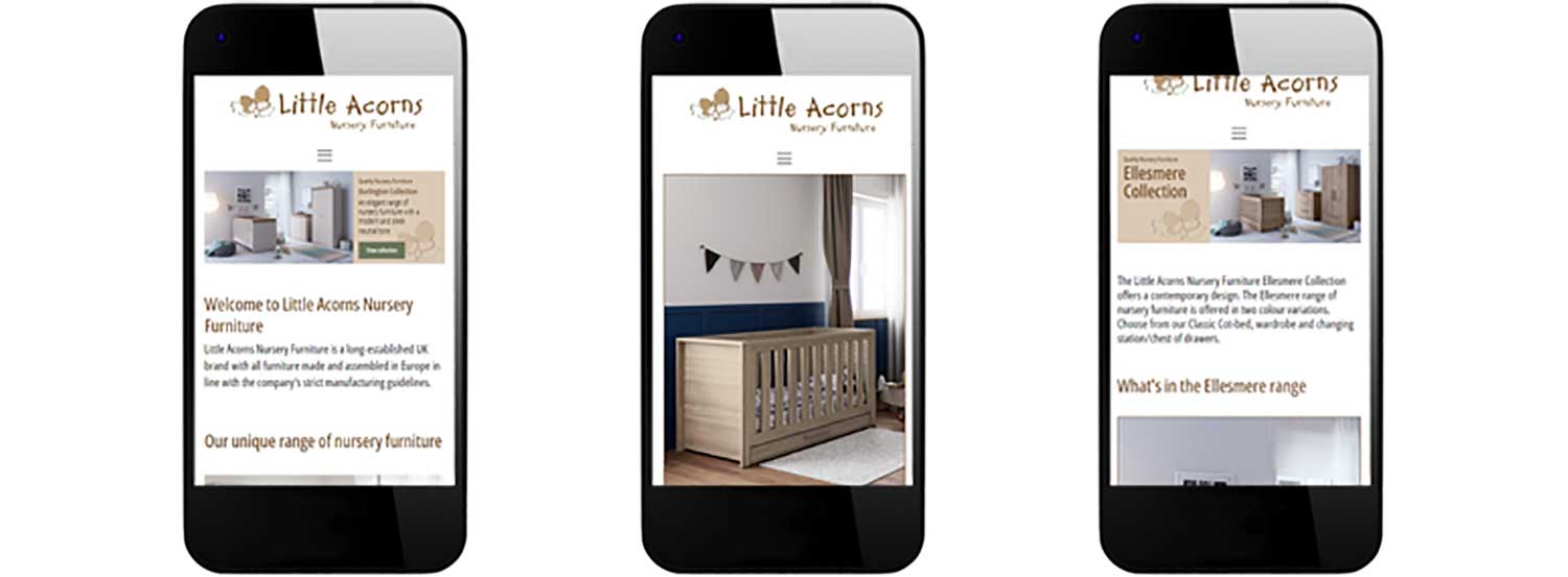 Website design and development showing mobile views 