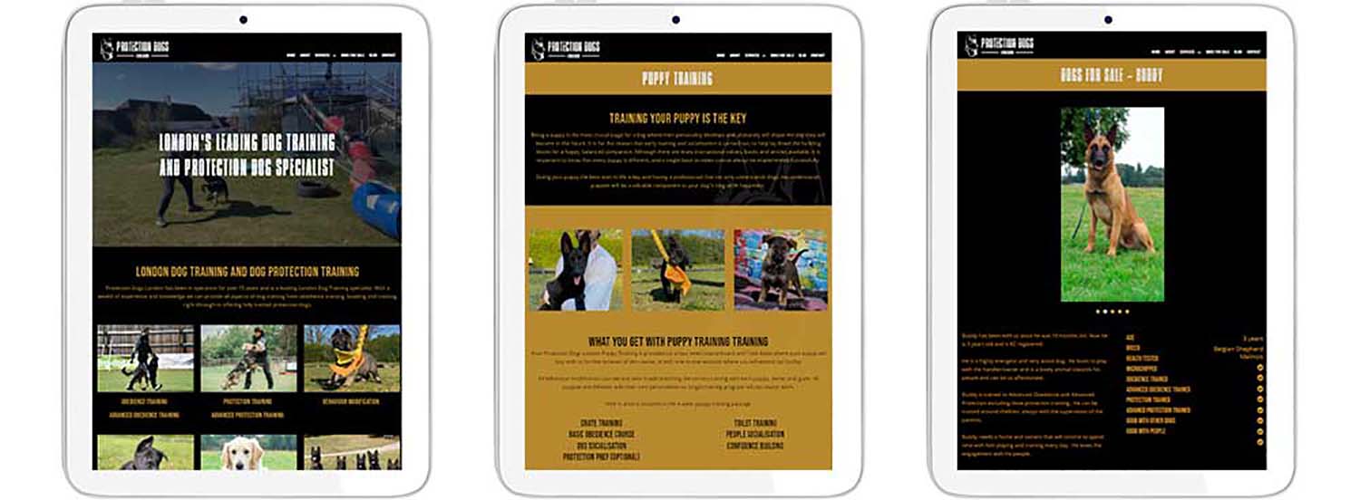 Website design on tablets