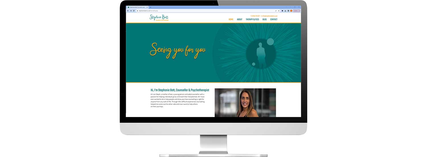 Website design and development showing desktop view