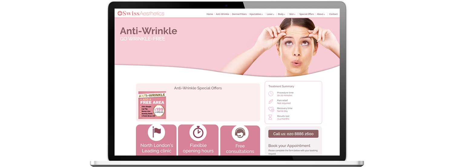 Website design and development showing laptop view