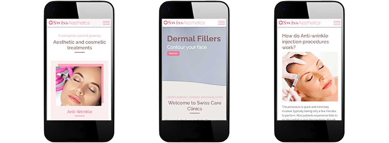 Website design and development showing mobile view
