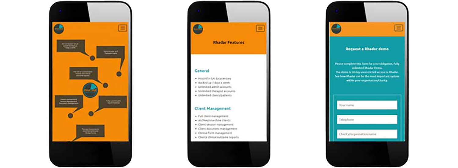 Website design on mobile phones