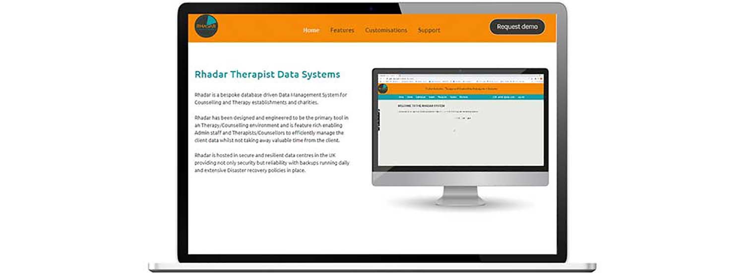 Website design on laptop computer