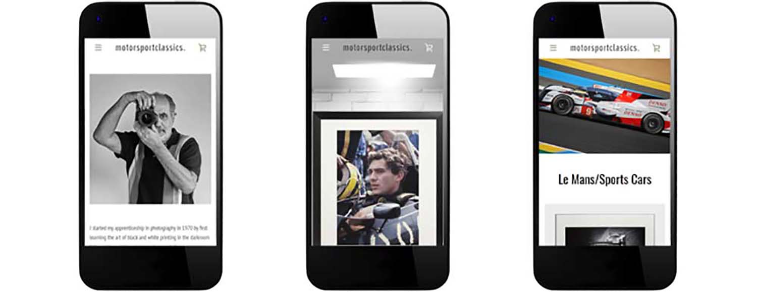 Website deisgn and development using Shopify smartphone screens